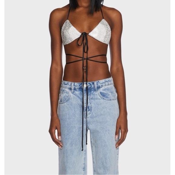 Drip Disorder Rhinestone Bra - Picture 1 of 6